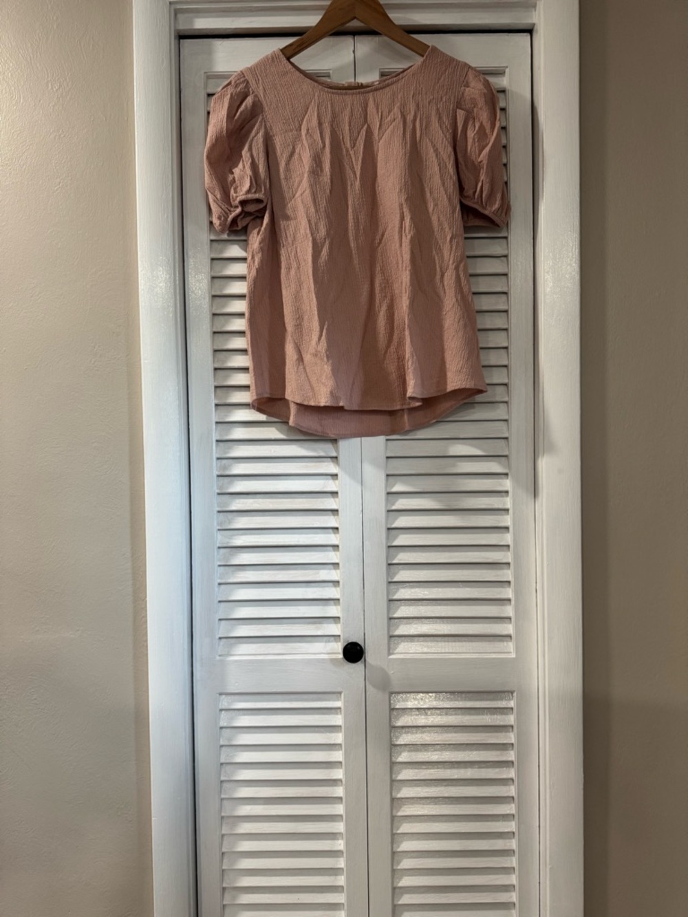 Blush Pink Puff Sleeve Blouse